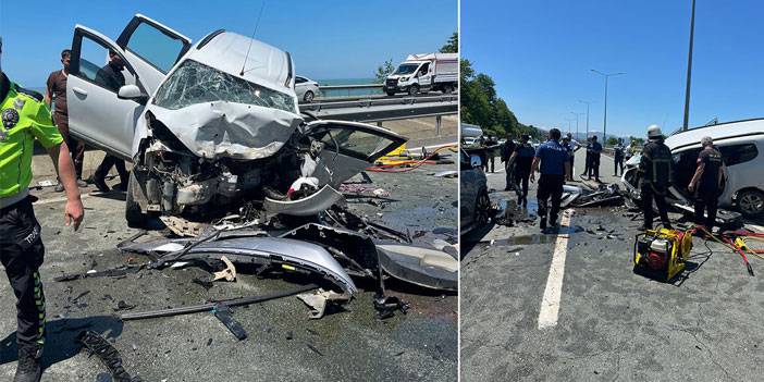 Rize'de üç aracın karıştığı trafik kazasında 2 kişi öldü, 3 kişi yaralandı