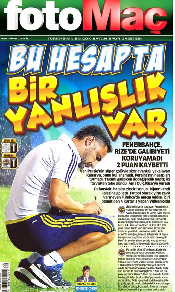 Ç.Rizespor-Fenerbahçe Gazete Manşetleri 2
