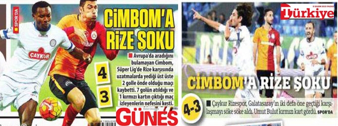 Ç.Rizespor-G.Saray Maçının Gazete Manşetleri 7