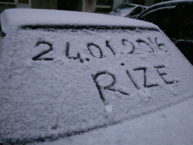 Rize'de Kar Yağışı 1