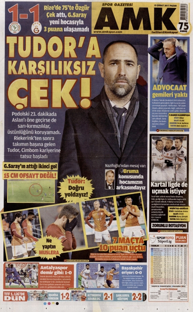 Ç.Rizespor - G.Saray Maçının Gazete Manşetleri 7