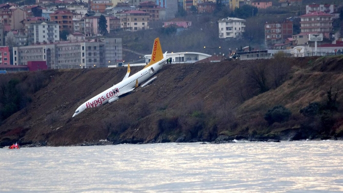 Trabzon'da pistten çıkan uçak havadan böyle görüntülendi 21