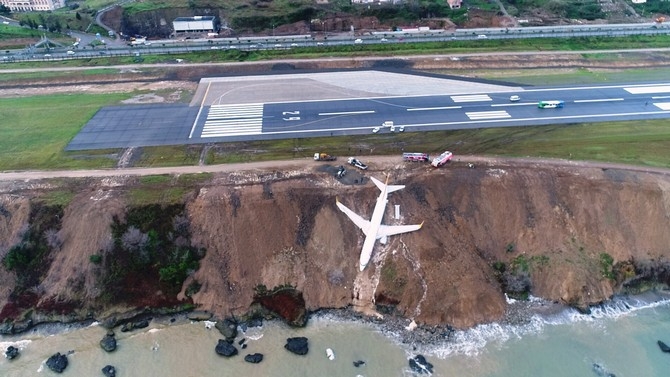 Trabzon'da pistten çıkan uçak havadan böyle görüntülendi 5