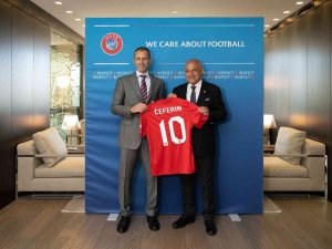 Tff Başkanı Mehmet Büyükekşi, Aleksander Ceferin’i Ziyaret Etti