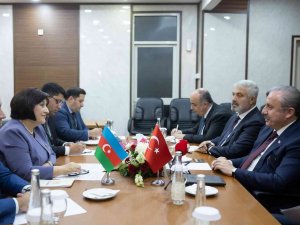 Tbmm Başkanı Şentop, Azerbaycan Milli Meclis Başkanı Gafarova İle Görüştü