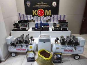 Samsun’da Bir Evde Otomatik Sigara Sarma Makineleri Ve 20 Bin Makaron Ele Geçirildi