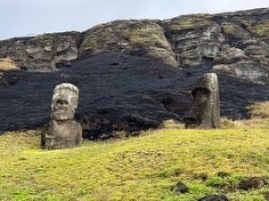 Unesco Listesindeki Moai Heykelleri Yangında Büyük Hasar Gördü