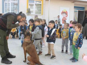 Miniklere Hayvan Sevgisini Eğitimli Köpekler Verdi