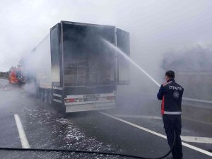 Tavuk Yüklü Tır Alev Alev Yandı