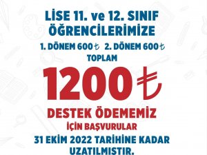 70 Bin Öğrenciye Yapılacak Bin 200 Tl’lik Destekte Son Başvuru Tarihi Uzatıldı