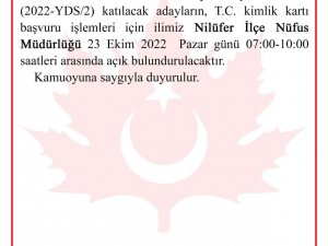 Yds Adayları Dikkat! Bursa Valiliği Duyurdu