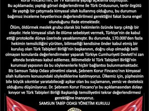 Samsun Tabip Odası’ndan Fincancı’ya Kınama