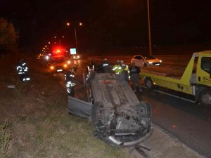 Takla Atan Otomobilin Sürücüsü Yaralandı