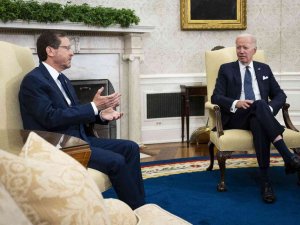Abd Başkanı Biden İle İ̇srail Cumhurbaşkanı Herzog, Beyaz Saray’da Bir Araya Geldi