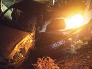 Çarpışan İki Araç Şarampole Uçtu: 2 Yaralı