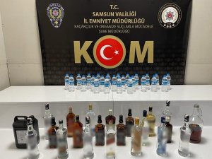 Samsun’da Sahte Ve Gümrük Kaçağı İçki Ele Geçirildi