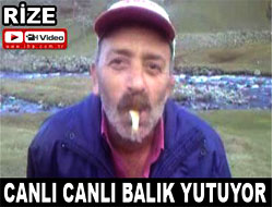 Alabalığı Canlı Yutuyor
