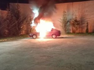 Park Halindeki Araç Cayır Cayır Yandı