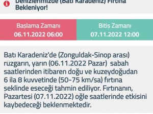 Batı Karadeniz’de Fırtına Bekleniyor