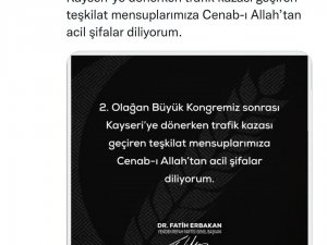 Fatih Erbakan’dan ’Geçmiş Olsun’ Mesajı