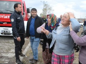 Tekirdağ’daki Yangında Gergin Anlar