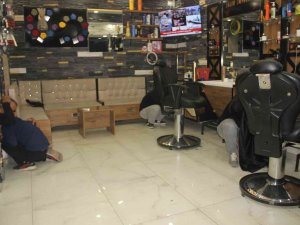 Şanlıurfa’da Berber Ve Müşteriler Kuaför Salonunda Tatbikata Uydu