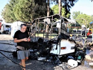Alev Alev Yanan Karavanda Dinlenen Kadın Ölümden Döndü