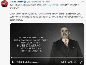 Ssb Başkanı Demir’den ‘Nuri Demirağ’ Paylaşımı