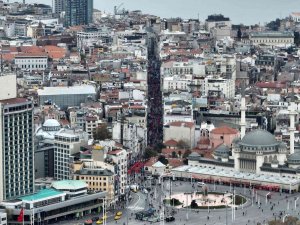 Türk Bayraklarıyla Donatılan İ̇stiklal Caddesi Dron İle Görüntülendi