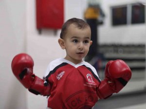 2 Yaşındaki Göktuğ’nun Kick Boksa Olan İlgisi Gülümsetiyor