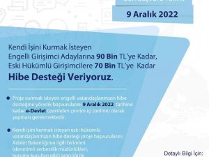 Engelli Ve Eski Hükümlü Hibe Desteği Başvuruları Başladı