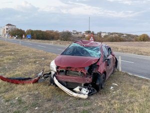 Tekirdağ’da Otomobil Takla Attı: 1 Yaralı