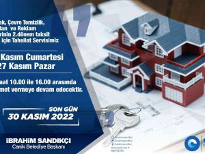 Canik Belediyesi Tahsilat Servisi Hafta Sonu Açık Olacak