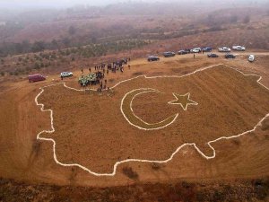 40 Bin Fidanla Türkiye Haritası Oluşturuluyor