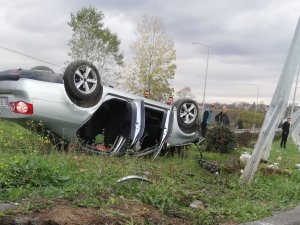 Otomobil Takla Attı: 1 Yaralı