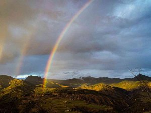 Sakin Şehir Şavşat’ta Gökkuşağının Eşsiz Manzarası