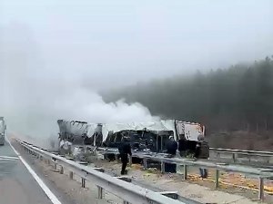 Meyve, Sebze Yüklü Tır Alevlere Teslim Oldu
