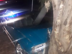 Ağaca Çarpan Otomobil Sürücüsü Ölümden Döndü