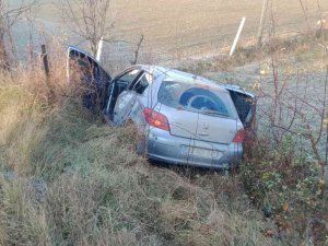 Yoldan Çıkan Otomobil Tarlaya Uçtu: 1 Yaralı