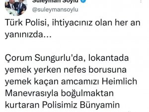 Bakan Soylu’dan Kahraman Polise Tebrik