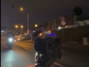 Maltepe’de Tek Teker Üstünde Çakarlı Yolculuk Kamerada