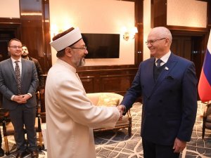 Diyanet İ̇şleri Başkanı Erbaş, Rusya-i̇slam Dünyası Stratejik Vizyon Grubu Başkan Yardımcısı Muhametşin İle Görüştü