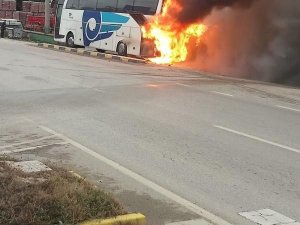 Karabük’te Yolcu Otobüsü Alev Aldı