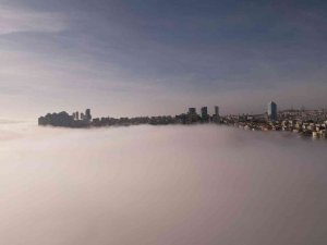 Başkentte Karpostallık Manzaralar Oluşturan Sis, Havadan Görüntülendi