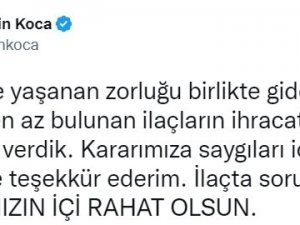 Bakan Koca: “İ̇laçta Sorun Çözülüyor, Hastalarımızın İçi Rahat Olsun”