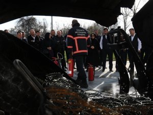 Büyükşehir’in Şoförlerine Yangın Söndürme Eğitimi