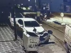 Motosikletin Karıştığı Kaza Güvenlik Kamerasında