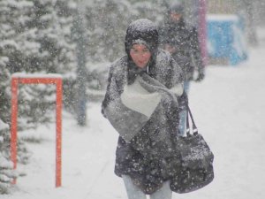 Bayburt Merkeze Mevsimin İlk Karı Yağdı