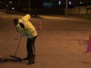 Kaza Sonrası Trafik Polislerinden Örnek Davranış