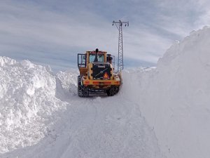 Şemdinli’de 3 Metreyi Bulan Karda Yol Çalışması